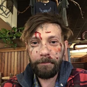 DJ Qualls Instagram - Tonight on #znation 9pm/8 central on #syfy , my home is destroyed by an explosion (for like the 3rd time). Some people die. I also pike a few Z’s, share some good screen time with my tv wife, @ramonabishyoung .This is me at lunch. I got a bunch of debris in my eye, but the broccoli cheddar soup was on point. Also, some zombies on break and a pile of zombie parts. This episode was directed by Juan Más. He’s a great director who’s name sounds like a male stripper. What’s not to like? #zombies #setlife 🧟‍♂️