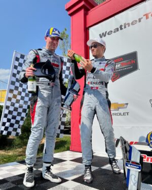 Daijiro Yoshihara Instagram - P2 baby!!!!!!!!! 🍾
So stoked for my first podium finish in @imsa_racing, and it’s extra special at my team @mtlmtrsprtgrp and my man @karlwittmer’s home track! Huge thanks to all my sponsors for their incredible support 🙏🙌
Now I know the taste. LFG!

@pitandpaddock 
@eneosusa 
@arpbolts 
@mishimoto 
@turn14 
@_whiteline 
@dbausa
@mtlmtrsprtgrp 
@hondaracing_us 
@jas.motorsport 
@imsa_racing 

📷: @fobsob