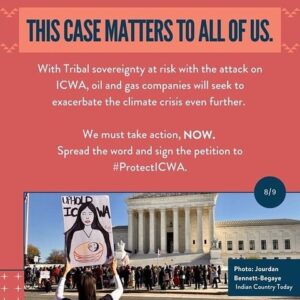 Dallas Goldtooth Instagram - Native families are under attack. 

Repost from @illuminative
•
Who is really behind the attack on the Indian Child Welfare Act (ICWA) and how will this assault impact the rights of Native Nations?

The Indian Child Welfare Act is the “gold standard” of child welfare policy. Gibson Dunn’s motives to support the plaintiffs in Brackeen v Haaland PRO BONO is another strategic campaign to chip away at Tribal sovereignty - our inherent right as Native Nations to self-govern.

If ICWA is overturned, the health and well-being of Native communities, lands and resources will be at risk. The U.S. has a long history of policies that attempt to weaken cultural and family connections within Native communities. We must not let any forces tear our peoples apart. Together, we can fight to #ProtectICWA. 

What YOU can do to help:

 🪶🏛️ Swipe through to learn more about who is behind this attack on ICWA
 🪶🏛️ Sign the Protect ICWA Campaign’s petition linked in our bio 
 🪶🏛️ Follow @ProtectICWA to stay up-to-date on the status of ICWA
 🪶🏛️ Share this post with your family and friends 

#ProtectICWA #IndianChildWelfareAct #TribalSovereignty