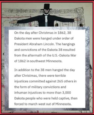 Dallas Goldtooth Instagram - These men were my relatives. Many came from my home villages of Čaŋšayapi ka Kapoża. To this day we honor and memorialize these relatives and many others who were mass murdered by the Americans during settler-colonial expansion into our homelands. #Dakota38 

rp @last.real.indians
•
💔❤️‍🔥💔

Cover art by @travisblackbird