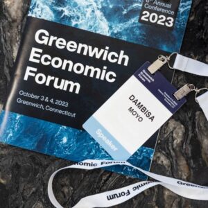 Dambisa Moyo Instagram - Fascinating discussion with Nobel Prize winning Economist, Mike Spence at The Greenwich Economic Forum where we talked about the fundamental importance of economic growth. #business #economicgrowth

Photos: @chadbfacesphoto