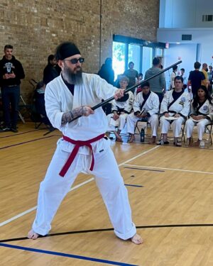 Damien Echols Instagram - A few shots from yesterday’s tournament in Texas. I snagged a couple of new medals to add to my collection - one for staff and me for sparring. Thank you to @austinkarateacademy for hosting an amazing event, and to all the other schools for competing and making it an overall great day. 
Now it’s back home to start practicing for the next one.
One of the things I love about martial arts is how it emphasizes that everything is training - just like in zen. That it’s not something we do just on the mat or in the ring - it’s all of life. Training to reach greater states of mental, emotional, and spiritual maturity, as well as physical fitness. It trains you to look at every activity - as well as every difficulty and hardship - as a way to continue refining and purifying ourselves in order to reach our full potential.