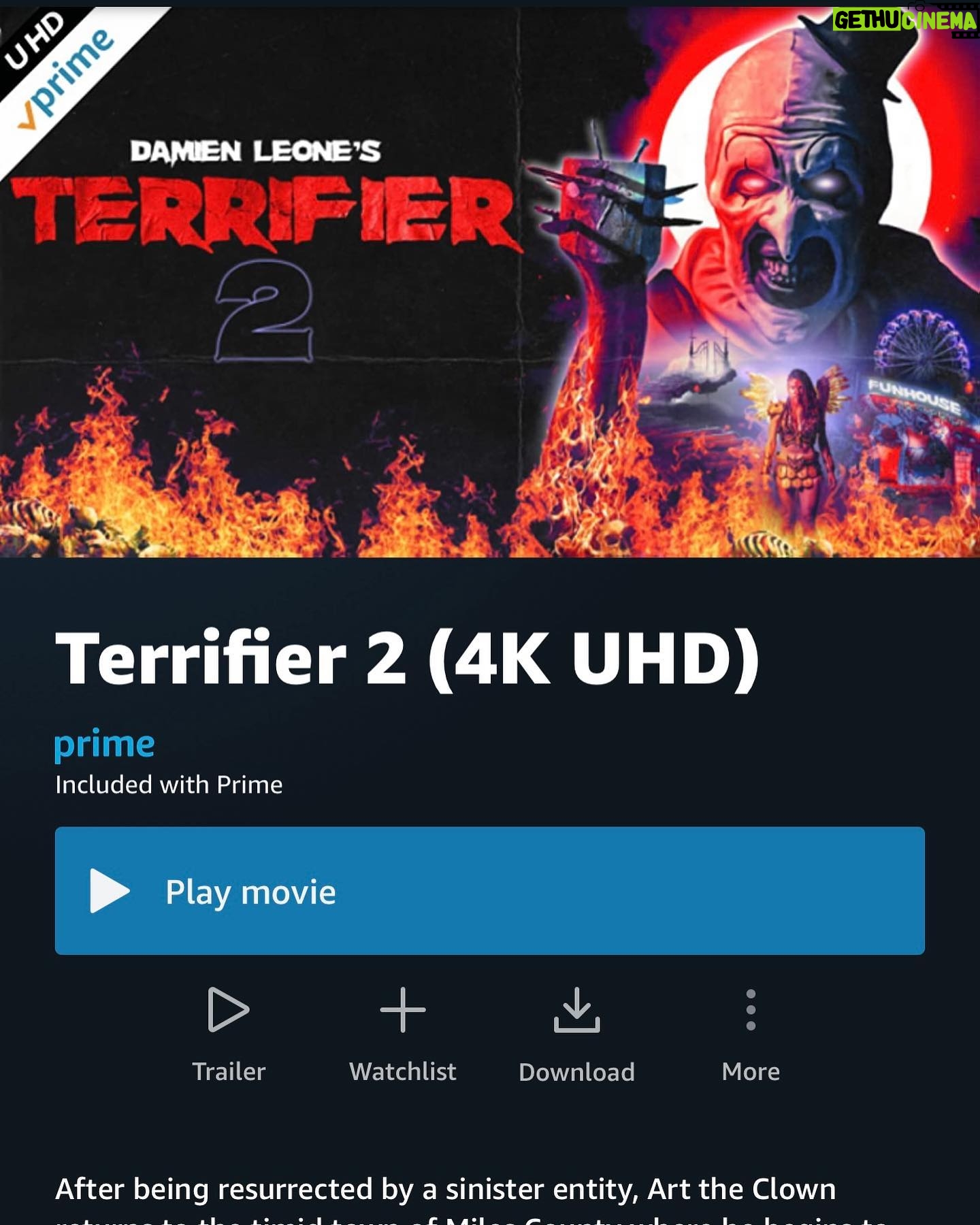 Damien Leone - 9.9K Likes - Terrifier 2 is now streaming on Amazon Prime and yes it’s uncut ! Enjoy! 😀🔪 🩸 🤡🤘🏻 #terrifier2 #terrifier #arttheclown #amazonprime #amazon #streaming #uncut