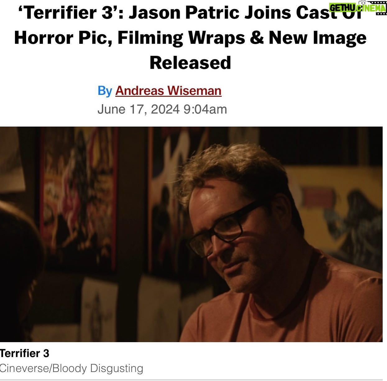 Damien Leone - 7.2K Likes - How’s this for some amazing news?!🔥 Can finally announce that Jason Patric is now a part of the Terrifier universe. Such a thrill to be able to work with one of my favorite actors! Cannot wait for you to see how he’s involved in the franchise! Any guesses?? You won’t be disappointed ✨🤡 #terrifier3 #jasonpatric #comingsoon