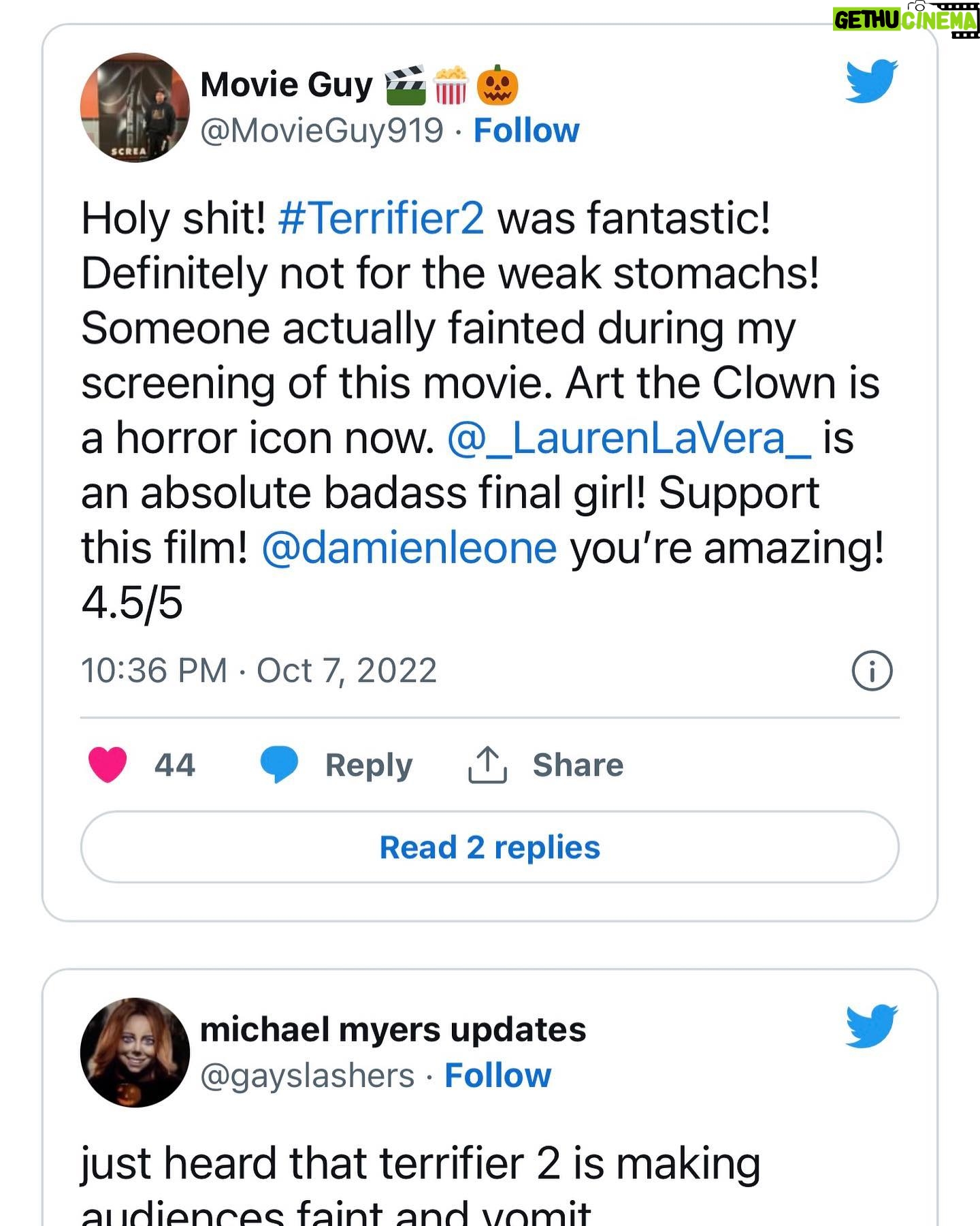 Damien Leone - 13.5K Likes - TO AVOID FAINTING keep repeating, IT’S ONLY A MOVIE…only a movie…only a movie 🤡🤢 FULL ARTICLE IN BIO #youvebeenwarned #fainting #extreme #gore #toointense #arttheclown #terrifier2 #arttheclown