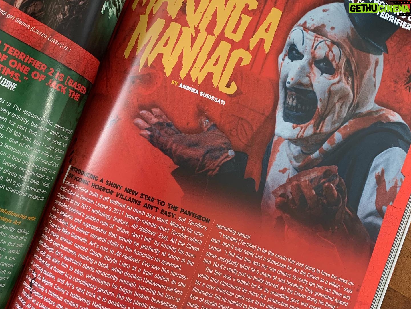 Damien Leone - 3K Likes - Check out my Terrifier 2 interview in the latest edition of @ruemorguemag 🔥🤡 Some juicy info 😉🩸 Terrifier 2 coming to THEATERS OCT 6th then Streaming EXCLUSIVELY on @screamboxtv #terrifier2 #terrifier #ruemorgue #arttheclown