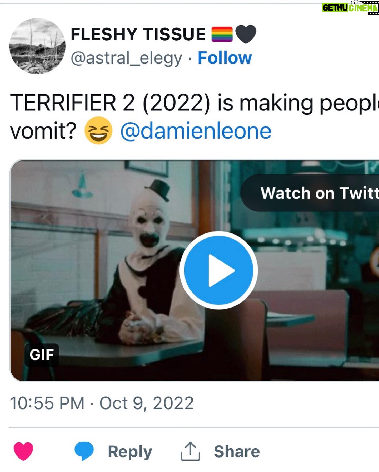 Damien Leone - 13.5K Likes - TO AVOID FAINTING keep repeating, IT’S ONLY A MOVIE…only a movie…only a movie 🤡🤢 FULL ARTICLE IN BIO #youvebeenwarned #fainting #extreme #gore #toointense #arttheclown #terrifier2 #arttheclown