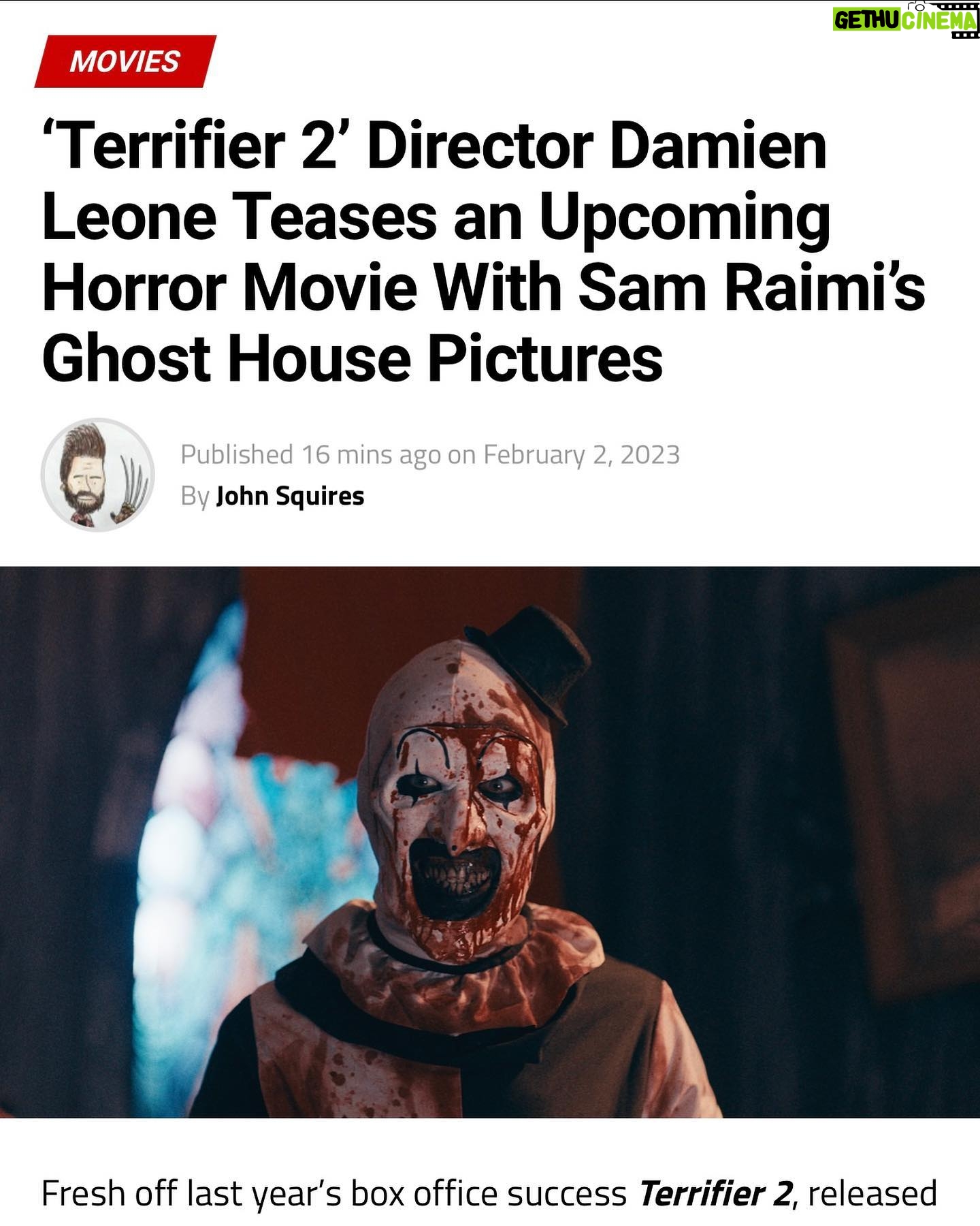 Damien Leone - 13.6K Likes - 😬🤐🤞🏻….it’s possible 🩸