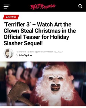 Damien Leone Instagram - The Terrifier 3 teaser is now officially online! Link is in bio! Enjoy! Art’s here to slay October 25th 2024 🔥🤡🎄🪓🩸 #terrifier3 #teaser #arttheclown