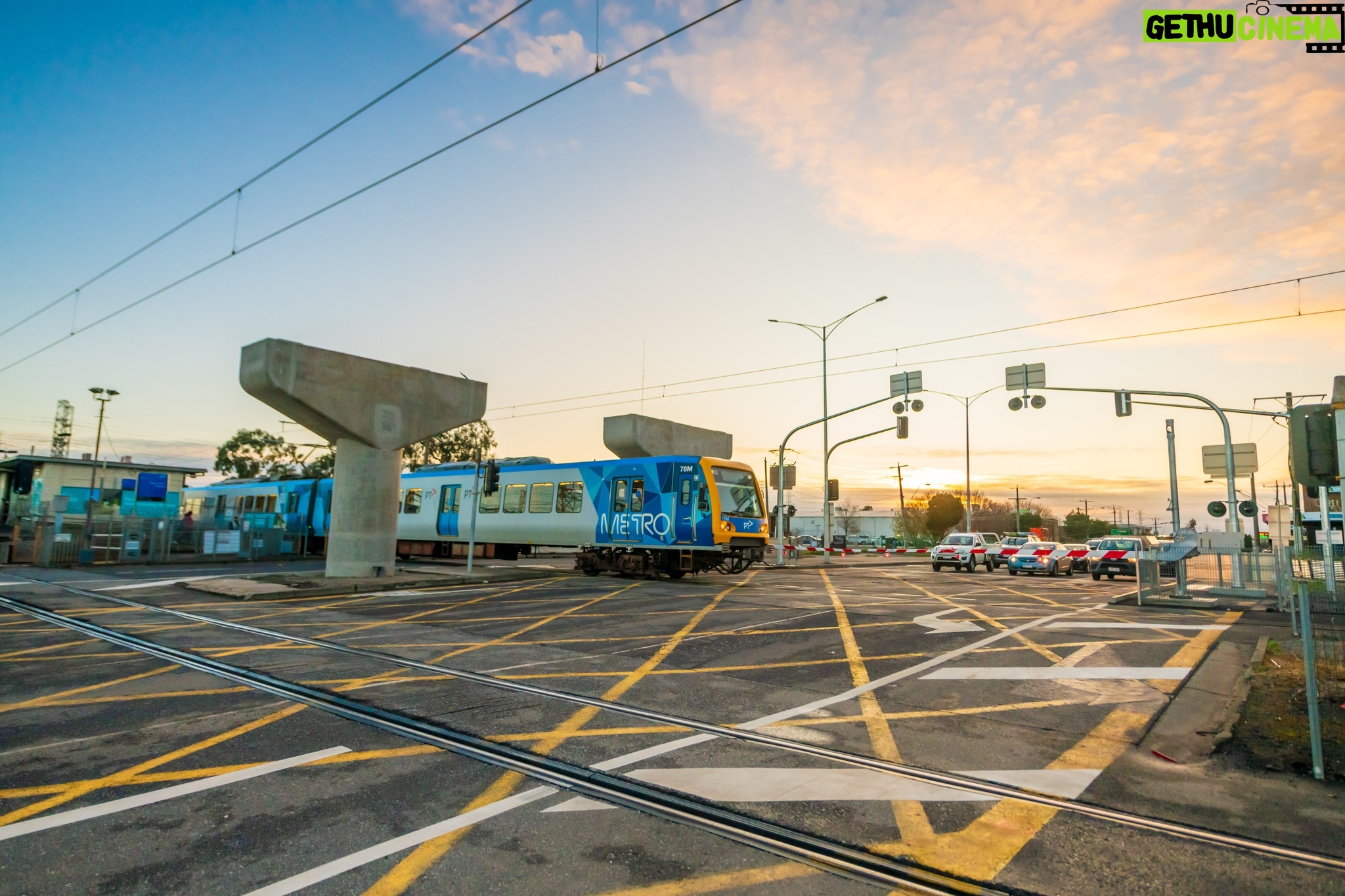 Dan Andrews - 2.5K Likes - Gold sky at night, level crossing remover's delight.