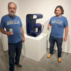 Dan Harmon Instagram - Kansas City trip. It might be breaking rules to photograph at a gallery but bro-in-law @danvidetich and I are already breaking hearts when we match shirts. Artist and piece included to make up for any transgression. It’s at the HAW gallery @hawcontemporary. I’ll tag the artist’s IG as well (EDIT: you guys found him! @parametric_pottery) Now more art: best Negroni and burger of my life at @thecampgroundkc I know those words have no meaning on social media but I’m sincere, most delicious burger I’ve eaten in 50 years. No favors exchanged, no free-burger-for-a-mention scandal, the bartender didn’t have a Community tattoo, I’m just a customer that had the best burger of his life,  couldn’t believe it and photographed the sign in a  dopamine stupor. Double Smash Burger. Final pic of the niece and nephew’s  hangman game just so I can share this quote from aunt @normalheller when she saw my confusion: “in this family, we start with a hat.” God damn adorable. And don’t be distracted by the potentially dramatic “I miss you dad” one. Dad was two stools away, some daughters just love their dads that much