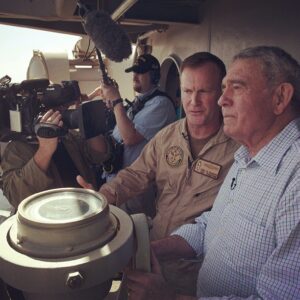 Dan Rather Instagram - Dan aboard the USS Carl Vinson during a trip through the Strait of Hormuz."A Dire Strait" aired March 27, 2012. https://itunes.apple.com/us/tv-season/a-dire-strait/id485436827?i=514462425 USNavy #Navy ##MiddleEast #Military
