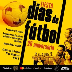 Dani Mateo Instagram - POR FIN! Ya se puede contar: el día 21 celebraremos por todo lo alto una película que más que comedia, es terapia. 20 años de “Días de Fútbol”. Vamos a hacer un reencuentro que ni el de “Friends”! HAY QUE VISUALIZAR EL GANAR! ⚽️🇧🇷 Comprad prontito la entrada, porque solo hay 600 🎫 (Link in Bio) #VamosBrasil