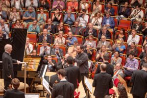 Daniel Barenboim Instagram - This past weekend, the @DivanOrchestra began its 2023 summer tour, performing a program of Brahms and Beethoven at the @koelnerphilharmonie. The performance marked the first ever performance of Daniel Barenboim and @IgorPianist.

Photo Credit: @ManuelVacaPhoto