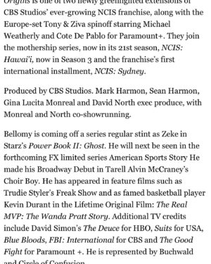 Daniel Bellomy Instagram - Proud and excited to be joining the cast of NCIS: Origins! Thank you @cbstv @deadline for the article and thank you to my team @sherifaye @i_yell_o and all my family and friends!! ✊🏾 #cbs #ncis #specialagent #herewego #thursday #gratitude #detroit #losangeles #Granny #cbs #television