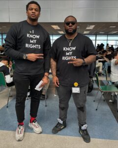 Daniel Bellomy Instagram - I was so proud to be able to serve my community at Colin Kaepernick’s @kaepernick7 Know Your Rights Camp @yourrightscamp Organization held today at my high school Alma mater Cass Tech @casstechalumni it was an awesome all day event and I’m so proud of everyone that made this happen- Don’t forget to register to vote for the upcoming 2024 November presidential election #knowyourrights #vote #blackrights #humanrights #colinkaepernick #presidentialelection #righttovote #saturday