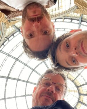 Daniel Brühl Instagram - A birthday to remember with my two friends @friederwittich and Benedict Wells at Museo Pezzoli, a magical hidden gem in Milano, Lago di Como visiting the Villa Erba Gastel Visconti where mighty Luchino Visconti lived and worked, a boat trip over the breathtaking lake… Grazie @guidotaroniphotographer and grazie @zegnaofficial, your elegance and kindness is infinite.