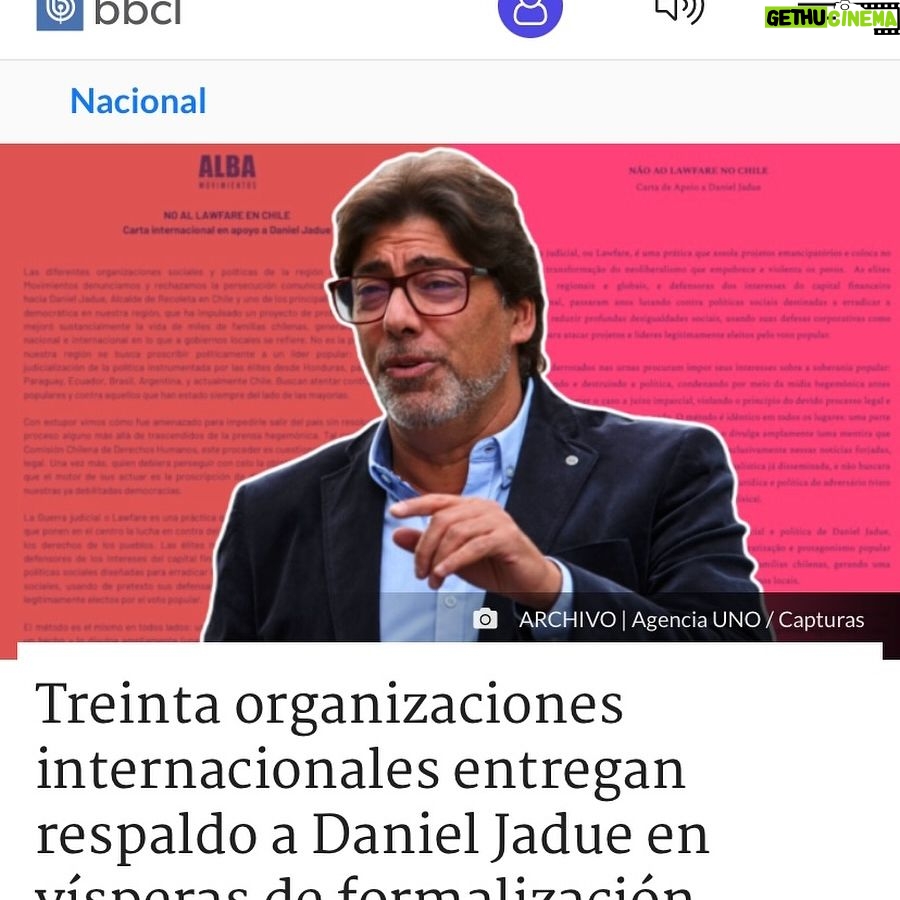 Daniel Jadue - 7.1K Likes - Nos siguen llegando muestras de apoyo. Ahora organizaciones internacionales advierten una persecución contra todos los líderes que luchan por la justicia social… “Vemos con preocupación la persecución mediática, judicial y política hacia Daniel Jadue…” Señalaron.