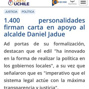 Daniel Jadue Instagram - Muy agradecido de este apoyo! Al igual que las y los firmantes, espero que la justicia actúe con transparencia. Nuestro único delito ha sido administrar la Municipalidad desde una mirada innovadora y transformadora, en beneficio de la población! Link>>> https://radio.uchile.cl/2024/05/26/1-400-personalidades-firman-carta-en-apoyo-al-alcalde-daniel-jadue/