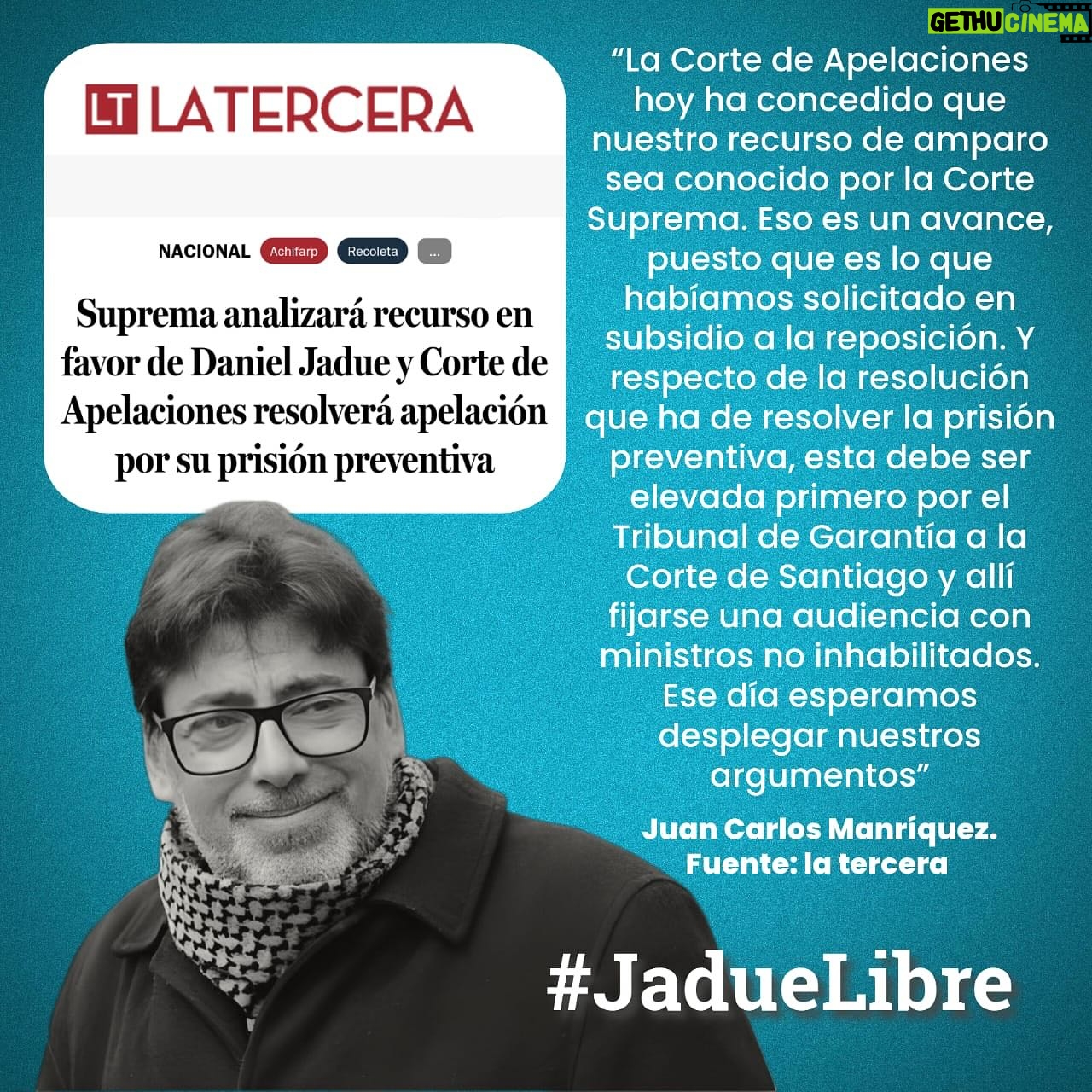Daniel Jadue - 2.4K Likes - 🔵 Defensa se refiere a decisión de la Corte de Apelaciones de que el recurso de amparo sea conocido por la Corte Suprema. #JusticiaParaJadue #JadueLibre