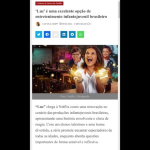 Daniel Rocha Instagram - Na sexta-feira, Luz ficou em primeiro lugar no Top 10 do catálogo kids e em alguns do catálogo adulto da dona Netflix na Argentina, Chile, Áustria, Bélgica, Colômbia, França, Alemanha, México, Romênia, Portugal, Espanha e Suíça! Uau! Passaporte do Marcos carimbado em 12 países! Olha onde chegamos, hein, Luz? Estamos recebendo mensagens de carinho de todos vocês! E críticas lindas sobre a série! Da sensibilidade da história, da importância dos temas, das atuações e da emoção que queremos passar para todas as crianças, jovens e para todas as famílias! Tudo foi feito com muito carinho! E muita magia! A todos, o nosso muito obrigado! @florestaprod @throit @umroteirista