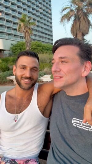 Daniel-Ryan Spaulding Instagram - Cute Gay Guys for Peace! 🕊 Here’s my talk with Fabian Maamari @fabian_maamari a Lebanese Christian gay guy who has lives happily in Israel with his Jewish Israeli husband Avi. They’ve been together 10 yrs 🌈💕 They’re like many mixed gay couples Jewish-Arab, Jewish-Muslim, Muslim-Christian - that are able to live a beautiful life together safely — only in Israel 🇮🇱🇱🇧🏳️‍🌈🕊 Tel Aviv is the future of the Middle East — PERHAPS Israel is demonized & their gay rights are dismissed as "Pinkwashing" because of propaganda from Islamic extremists who wish to destroy this democracy & human rights 🤷‍♂️