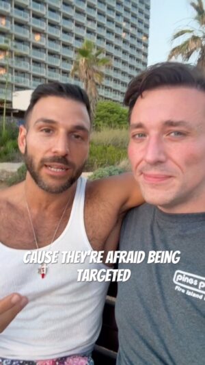 Daniel-Ryan Spaulding Instagram - Cute Gay Guys for Peace! 🕊 Here’s my talk with Fabian Maamari @fabian_maamari a Lebanese Christian gay guy who has lives happily in Israel with his Jewish Israeli husband Avi. They’ve been together 10 yrs 🌈💕 They’re like many mixed gay couples Jewish-Arab, Jewish-Muslim, Muslim-Christian - that are able to live a beautiful life together safely — only in Israel 🇮🇱🇱🇧🏳️‍🌈🕊 Tel Aviv is the future of the Middle East — PERHAPS Israel is demonized & their gay rights are dismissed as "Pinkwashing" because of propaganda from Islamic extremists who wish to destroy this democracy & human rights 🤷‍♂️