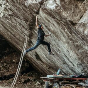 Daniel Woods Instagram - Off the Wagon (8C ) ✔
______________________
. Back in the day, @chris_sharma and @dave_graham_ discover the "Wagon Proj." Chris gets very close to sending. 
___________________________________
. 2012: @nalle_hukkataival makes the first ascent of "Off the Wagon" calling it 8C. Since the FA, the bloc has seen numerous ascents. 8B  is consensus. 
___________________________________
. Nov. 2018: Next generation prodigy @shawnraboutou establishes the sit start. This adds an (8A) intro move along with a couple setup moves into the start of "Off the Wagon". Swizzy's first 8C  is born. 
___________________________________
. 2k20: @jwebxl makes first repeat of the sit, and now I followed suit shortly after. One of the more exhilerating experiences I have had in bouldering. The power, precision, and accuracy needed to send is difficult to have align in unison. Each session I put 50/50 odds on myself if it would go down or not. This soon turned into a mental battle. I was pretty limit on the send, but somehow managed to maintain zone state and top it out. Top 3 power blocs in the world for me. Nice work shawn for establishing the blocs full line! 
Photos @marymeck