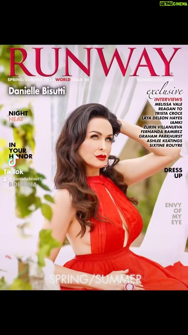 Danielle Bisutti - 1.1K Likes - Step back into vintage glam with me & Runway Magazine💃🏻♥️💋
Beyond honored to shoot the cover of Runway Magazine Spring/Summer 2023 edition! Thanks to my team @icon_pr & @nancynicholsonbeauty for making this pasta 🍝 loving woman a #covergirl
DOWNLOAD COPY in my BIO - LINKTREE 👆🏻
💄 @maccosmetics #rubywoo
#runwaymagazine #runwaymagazineofficial #magazinecover #interview #vintage #vintageglamour #daniellebisutti
