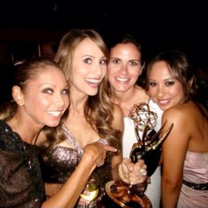 Danielle Demski Instagram - Congrats to all the nominees and winners at last nights #Emmys! 🏆👏 Here’s a throwback to one of my Emmy appearances 🙋🏼‍♀️ p.s. I miss this dress @mark_zunino 👗😍
.
.
.
.
.
.
.
.

#emmyawards #emmysfashion #redcarpet #tvhost #actor #dwts #andthewinneris #bts #emmys2021 #theemmys #marczunino