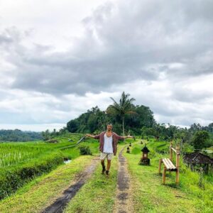 Danny Mac Instagram - Me with literally no words to describe this place... #bali #jatiluwih #jatiluwihriceterrace