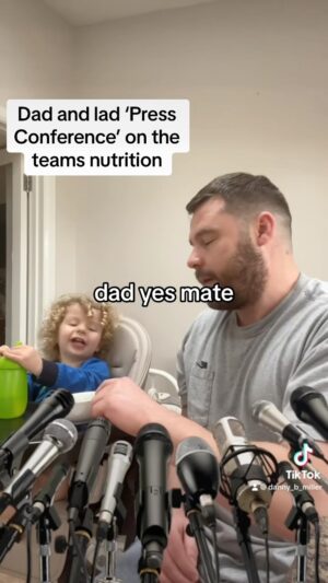 Danny Miller Instagram - Captain joins assistant manager for press conference on nurtition 

#dad #son #football #jokes #fyp #comedy