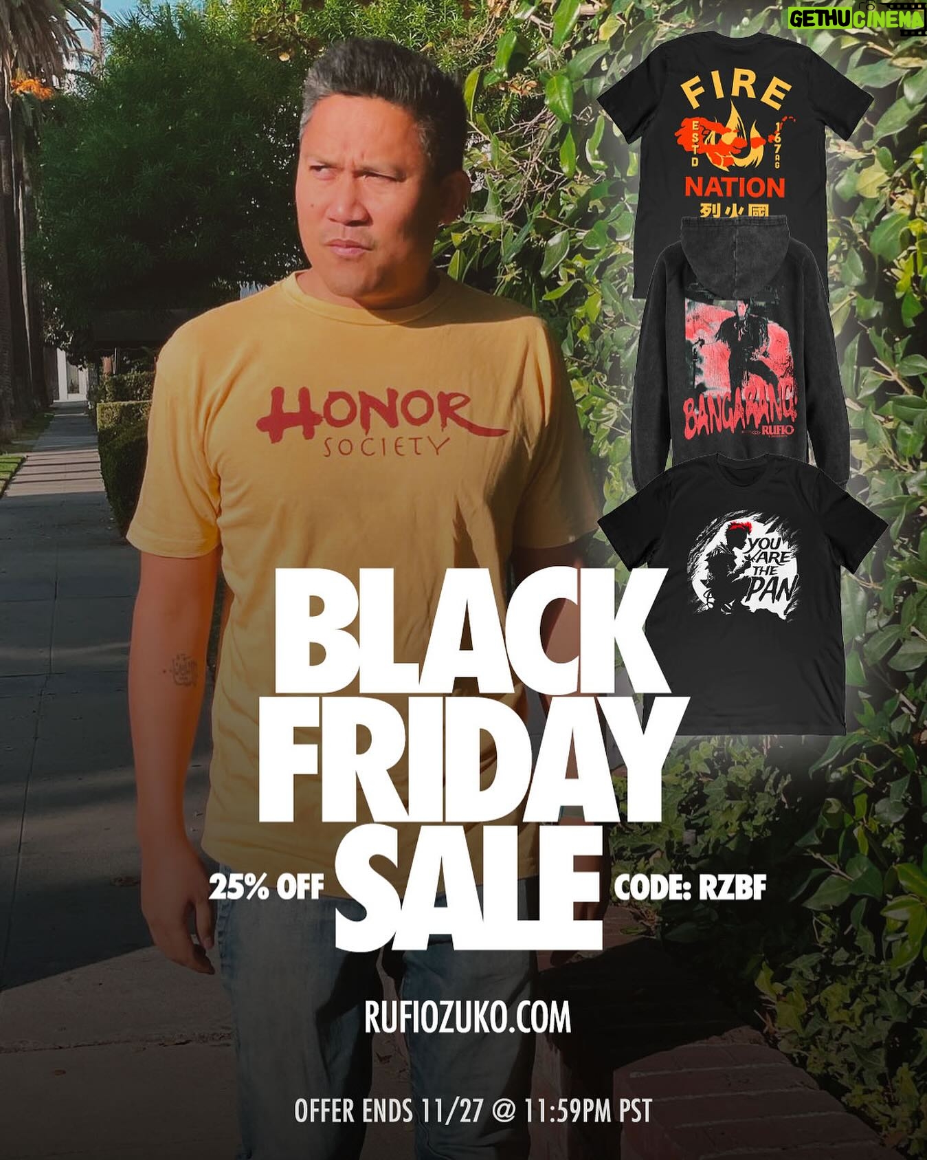 Dante Basco - 1.7K Likes - Hope everyone had a good Thanksgiving with family! & to those shopping today… Check out our sale! #BlackFriday #Rufio #Zuko