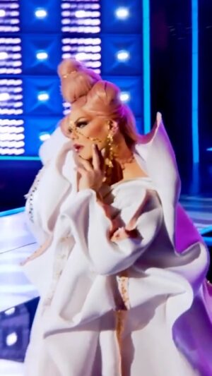 Darienne Lake Instagram - @dariennelake gives the inside scoop on her Miss-Shapen look from #AllStars8! 👗✨ Dip into her cool waters of style in #OutOfTheCloset on the #DragRace YouTube channel now! 💕
