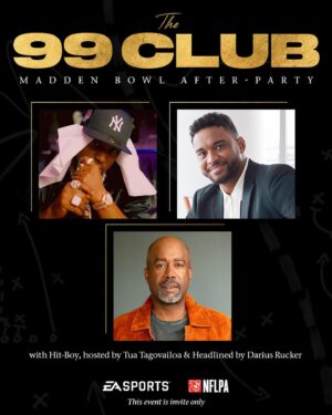 Darius Rucker Instagram - EA SPORTS will team up with the NFLPA for a Madden Bowl after-party called “The 99 Club” at House of Blues Las Vegas. Miami Dolphins Pro Bowl QB Tua Tagovailoa will host the event, with a performance by Grammy Award-winning musician Darius Rucker and an appearance from Grammy Award-winning producer and rapper Hit-Boy.

Details at the link in bio.