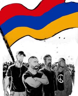 Daron Malakian Instagram - Great drawing of us by @lucasilustracion.
﻿
﻿#ProtectTheLand #GenocidalHumanoidz #ArtsakhStrong #RecognizeArtsakh #PeaceForArmenia #DaronMalakian #DMSOB #ScarsOnBroadway #SystemOfADown #SOAD