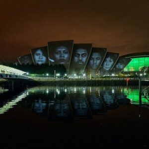 Darren Aronofsky Instagram - six years ago, when @jr and i presented the #STANDINGmarch at #paris #cop21 , we were filled with hope and determination that the world would act. suffice to say we’re not alone in our disappointment. by presenting it again yesterday in #glasgow , we aim to remind all the delegates that the world is still watching and that we still demand action. only now, the timeline is shorter and our pleas all the more pressing. despite all of this, we remain hopeful and urge the delegates at #cop26 to enact enforceable commitments in the coming days. #theworldiswatching  thank you @projecting.change @sierraclub