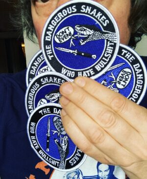 Dave Hill Instagram - Dangerous Snakes Who Hate Bullsh*t patches are back in stock in my shop. If you think you can handle it, go to mrdavehill (dot) bigcartel (dot) com today!