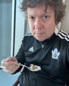 Dave Hill Instagram - Sexy oatmeal pic of me just now in the Delta Sky Lounge at JFK. Seemed insane not to share. Tell me your sexiest oatmeal encounters in the comments.