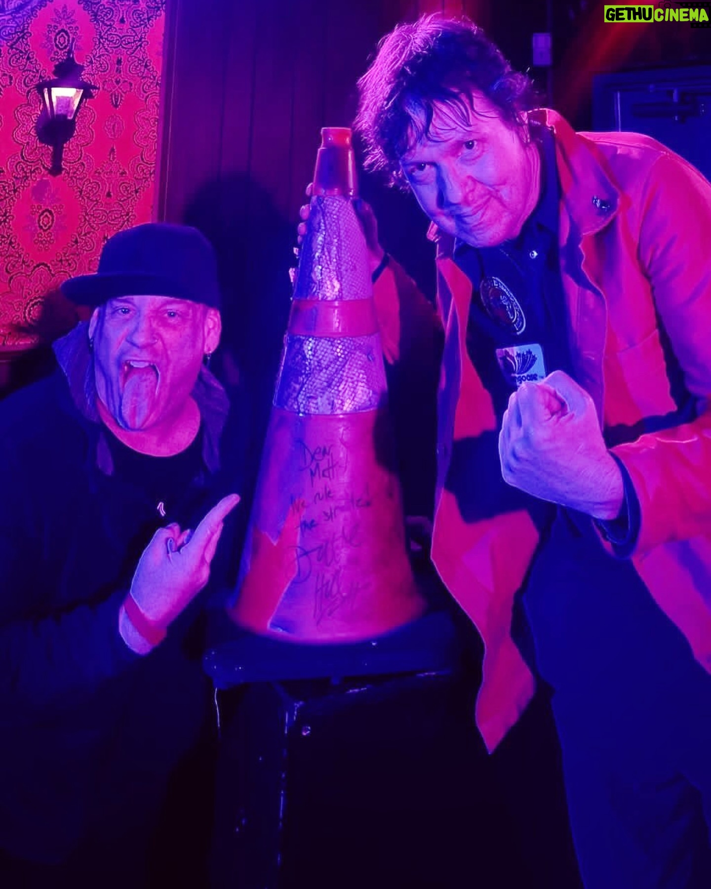 Dave Hill - 850 Likes - Some highlights from the past couple days. 1. I signed my first traffic cone for the great @mattmuckle, drummer extraordinaire, after my Pittsburgh show at @bottlerocketpgh. 2. Flower bed in Cincinnati. 3. The leaders of the Cincinnati chapter of my street gang the Dangerous Snakes Who Hate Bullsh*t gave me a handmade bracelet after my show at @cometbar. Thank you! And see you tonight at @thewinchesterbar_ in Cleveland!