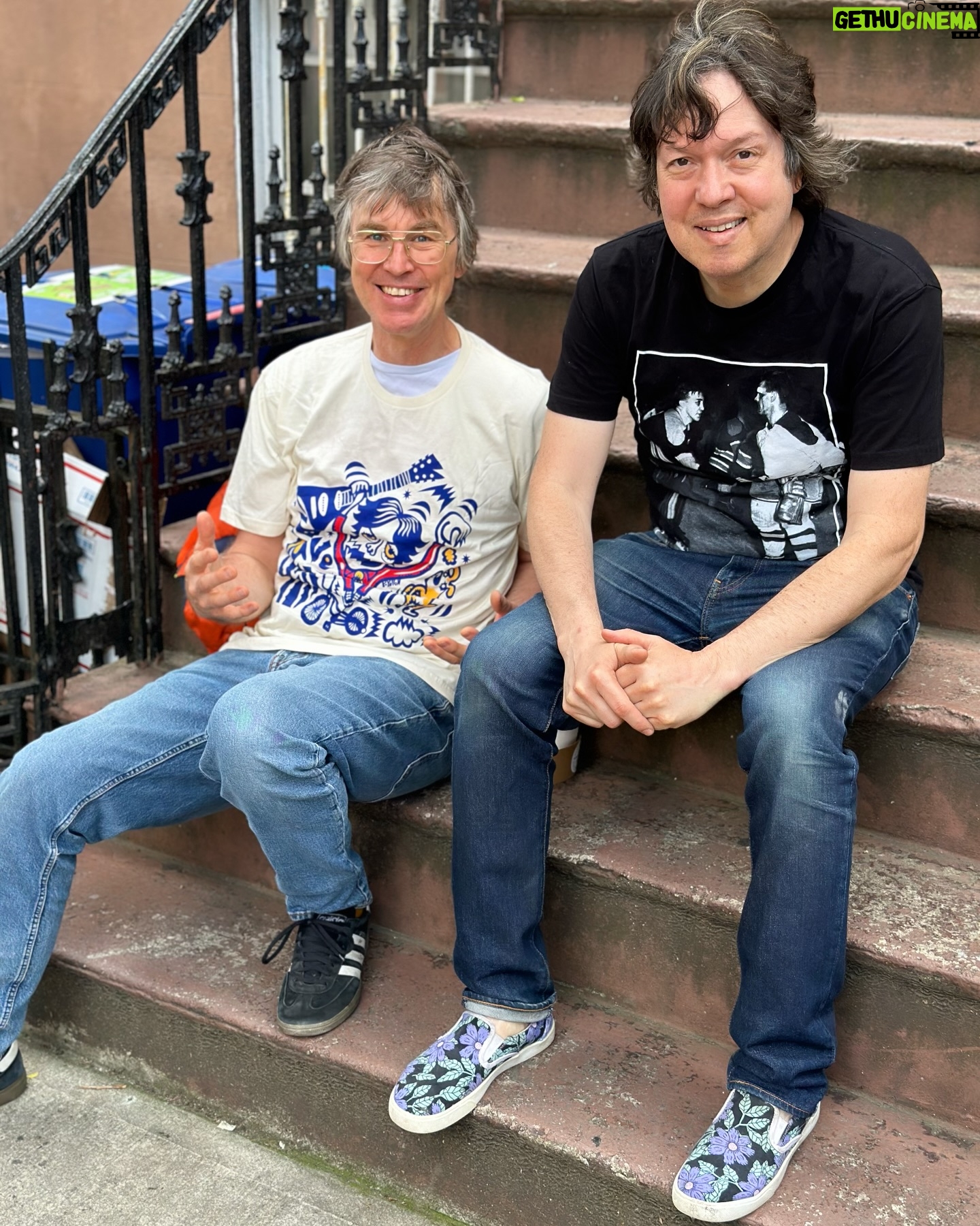 Dave Hill - 1.7K Likes - Had a super sick dog park and coffee hang with @sloandude this morning. Dog and coffee not pictured. Chris is playing at @citywinerynyc tonight with @transcanadahighwaymen and if you think I’m not going you’re basically insane. Also, we asked the exterminator who was handling dead rats to take our picture with my phone and I’m realizing I should probably wash my phone the more I think about it. Also, I made Chris wear my shirt.