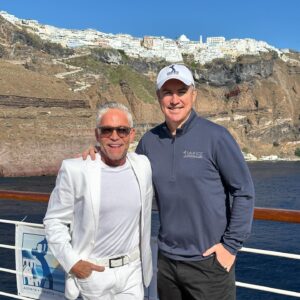 Dave Koz Instagram - Day 6, Santorini Greece. Some memorable moments from Toga Night. So happy to meet a cruiser named Mary Ann who is going thru chemo and told her doctors she wasn’t gonna miss the cruise, so to work the chemo treatments around her trip!! Truly amazing stories out here from our incredible guests. And some outrageous shows, esp from @keikomatsuijazz and @jackiemjoyner on the MainStage tonite. Been SUCH a great trip, last day of Voyage One tmrw! @davekozcruise