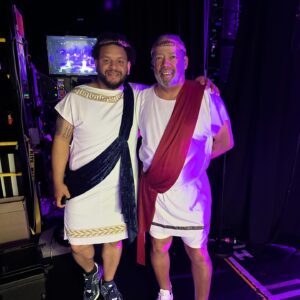 Dave Koz Instagram - Day 6, Santorini Greece. Some memorable moments from Toga Night. So happy to meet a cruiser named Mary Ann who is going thru chemo and told her doctors she wasn’t gonna miss the cruise, so to work the chemo treatments around her trip!! Truly amazing stories out here from our incredible guests. And some outrageous shows, esp from @keikomatsuijazz and @jackiemjoyner on the MainStage tonite. Been SUCH a great trip, last day of Voyage One tmrw! @davekozcruise