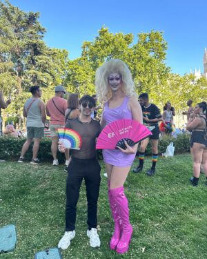 David Archuleta Instagram - Fun attending my first pride where I was just an attendee here in Madrid Spain. Been fun with the @efultimatebreak family and my sister going around. :) more to come #thisisultimate