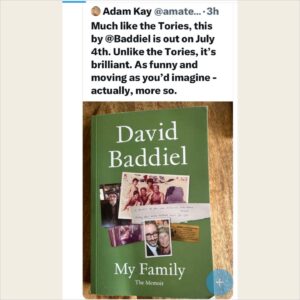 David Baddiel Instagram - Thank you so much @amateuradam