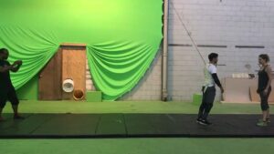 David Castro Instagram - Don’t ask me how tight that harness was... 😂#shadowhuntersseason3 #raphaelsantiago #fight #explosion