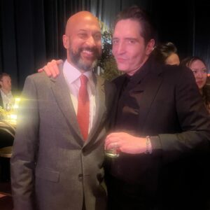 David Dastmalchian Instagram - So grateful to this man for getting me onto my first film set, changing my life & elevating cinema in historic ways. Thanks @mptf for a wonderful night, to all the friends we got to see, to @brooksbrothers for my suit and to @evelynleigh for always up’ing my cool factor.