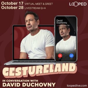 David Duchovny Instagram - We're partnering with @loopedlive this October for a virtual Q&A event in support of Gestureland. Grab your tickets now on @loopedlive via the link in bio and comment below with #GesturelandQA to submit a question for the Q&A.
