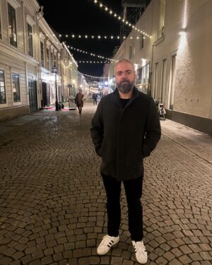 David F. Sandberg Instagram - After 3.5 years(!) we’re finally in our home town Jönköping, Sweden to visit family. Here we are in front of the school where Lotta and I first met when we were 11 years old. That’s 30 years ago…