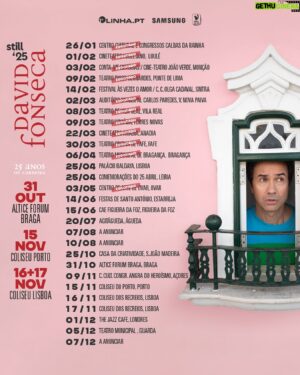David Fonseca Instagram - E cá estou eu a espreitar mais uma vez para vos anunciar as próximas paragens desta festa que festeja os meus 25 anos de regabofe musical! Anotem: 14 JUN FESTAS DE SANTO ANTÓNIO EM ESTARREJA, 15 JUN CAE FIGUEIRA DA FOZ!
Conto com vocês para aquecerem ainda mais estas noites de Verão!! @primeiralinhapt